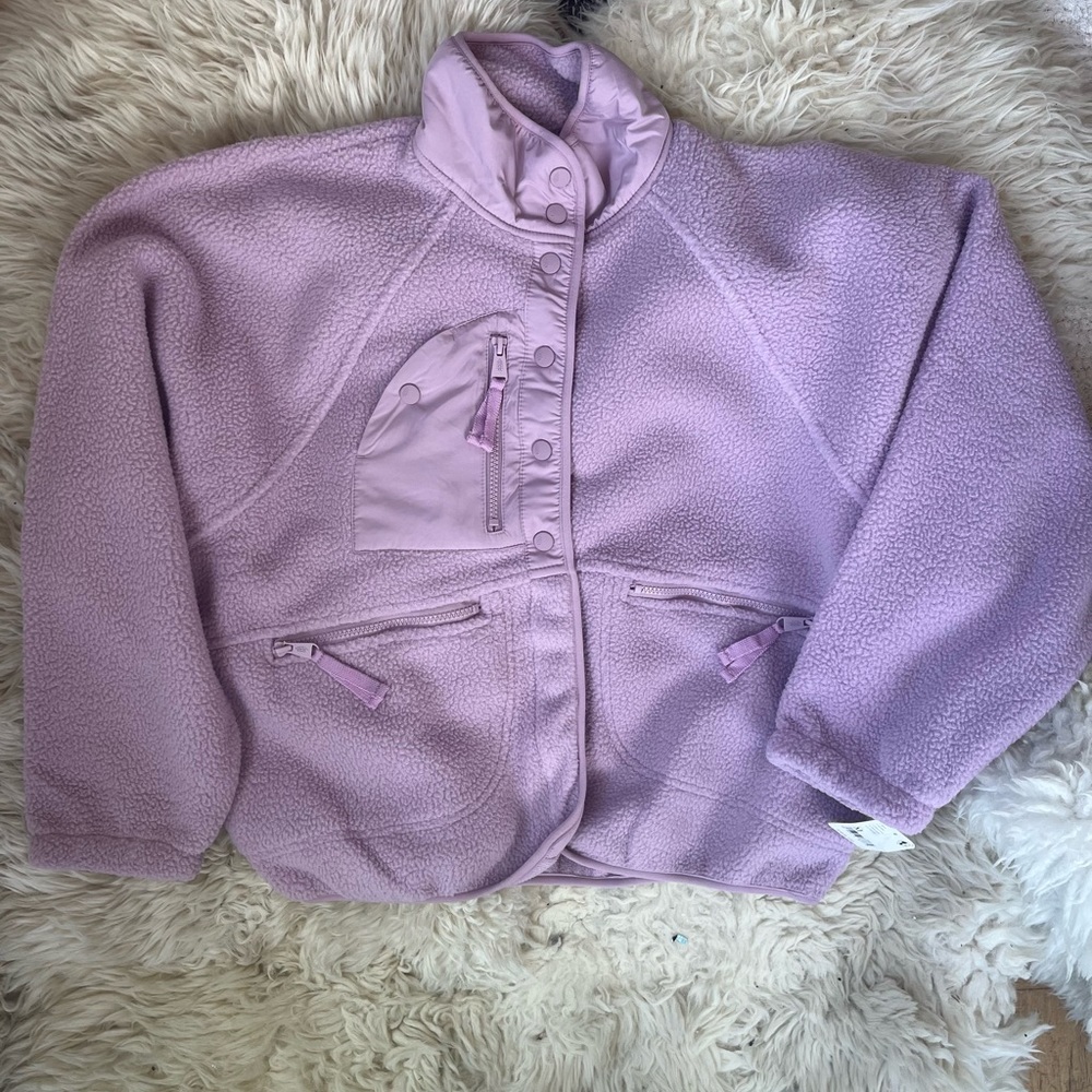 Free People Lavender Fleece Jacket